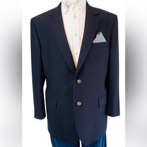 Jos. A. Bank Men's Navy Blazer Travelers collection 100% wool 43R